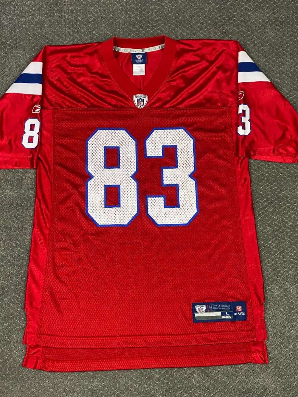 Vintage Wes Welker New England Patriots Jersey Mens Large Red Reebok football